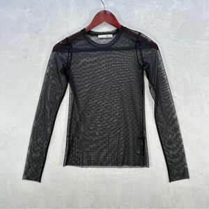 Aritzia Wilfred Free mesh dot top Womens XS sheer Whimsygoth fairy layering